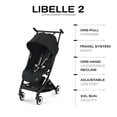 thumbnail image 5 of Cybex Libelle 2 Travel pockit Cochecito de bebé - Cochecito de viaje ligero para avión con reclinación con una sola mano, compatible con asientos de coche CYBEX, Magic Black, 5 of 5