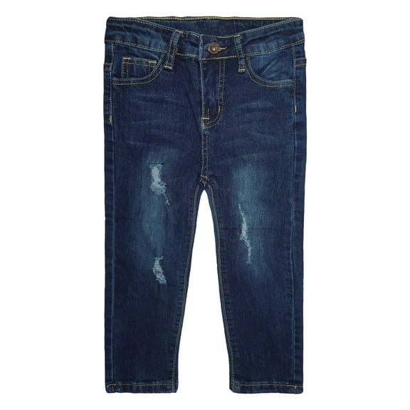 KIDSCOOL SPACE Big Boys Jeans,Elastic Band Inside Ripped Stretchy Soft Slim Denim Pants,7-8 Years