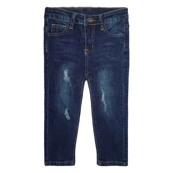 KIDSCOOL SPACE Jeans pour Grands Garçons, Bande Élastique à l'Intérieur, Pantalon en Denim Doux et Extensible Déchiré