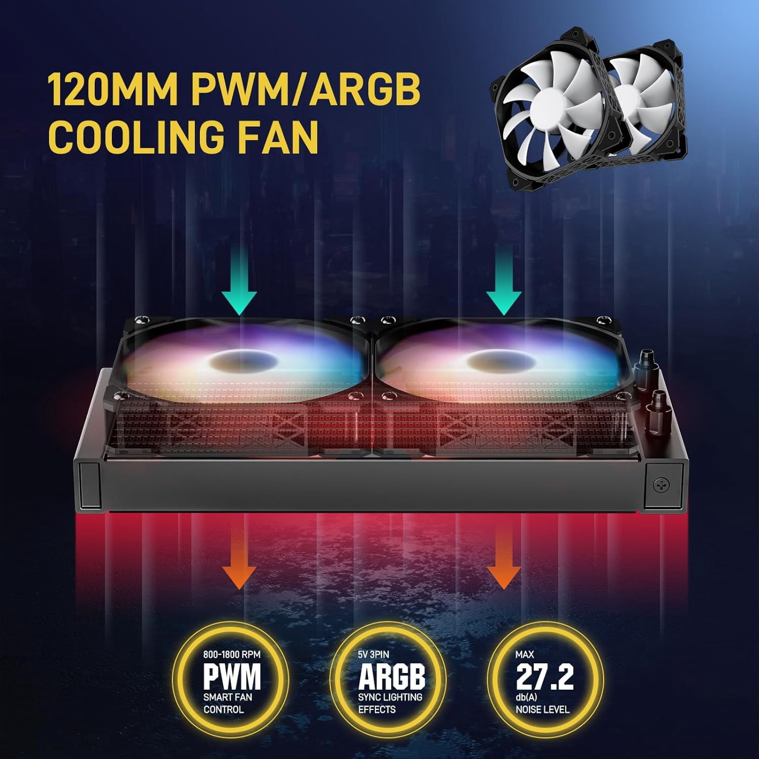 DARKROCK D240 CPU Liquid Cooler with 240 mm Radiator, Addressable RGB Lights, Pure Copper Pump, and AMD, AM5/ AM4, Intel LGA 1700/1200 Brackets Ready - Black