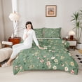 thumbnail image 4 of jejeloiu Cute Flowers Blossom Twin Comforter Sets,White Green Pink Bedding Set For Girls Teens Reversible 2-Piece, 4 of 8