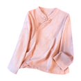 thumbnail image 2 of Xuyuer Embroidered Button-Down Shirt - Women's Long Sleeve Round Neck Casual Top for Garden Party Attire, Spring Brunch Events & Feminine Office-to-Evening Elegance, 2 of 6