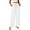 White——Back to School Outfits for Women, variant on Cotton Linen Pants for Women Bow Knot Elastic Waist Palazzo Pant Casual Textured Trousers with Pockets White XL