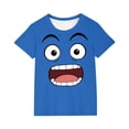 thumbnail image 2 of DAETIROS Boys Funny Cartoon Face T-Shirt Short Sleeve Crewneck 100% Cotton Kids Boy Top Ages 4-7 Blue Kids Graphic Tee,Size 9 T, 2 of 6