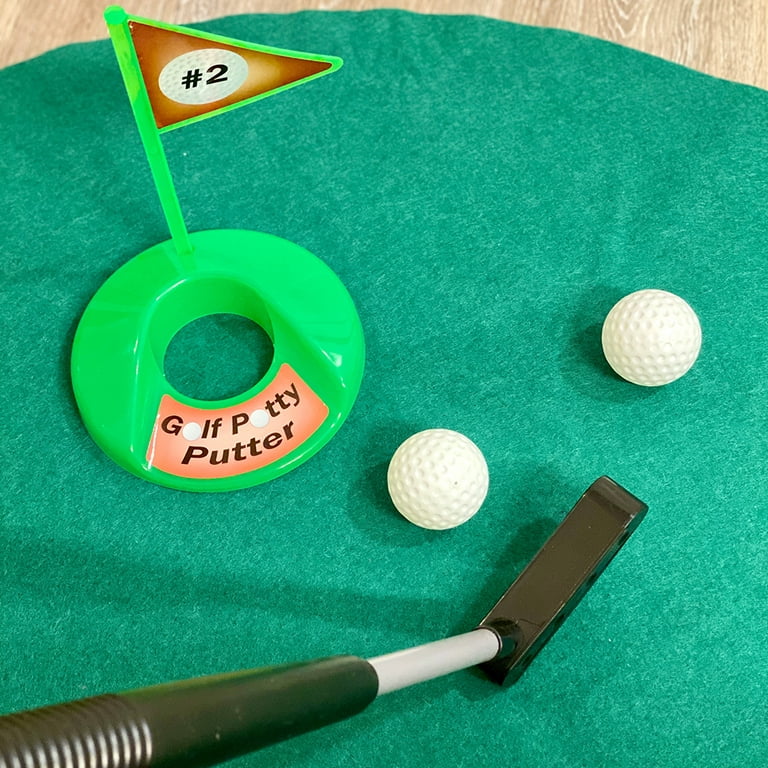 GOODLYSPORTS Toilet Golf Game-Practice Mini Golf in Any Restroom/Bathroom-  Great Toilet Time-Funny Gifts for Dad, Funny White Elephant Gifts, Gag
