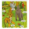 thumbnail image 3 of Ambesonne Science Shower Curtain, Jungle Fauna Zoo, 69"Wx70"L, Multicolor, 3 of 3