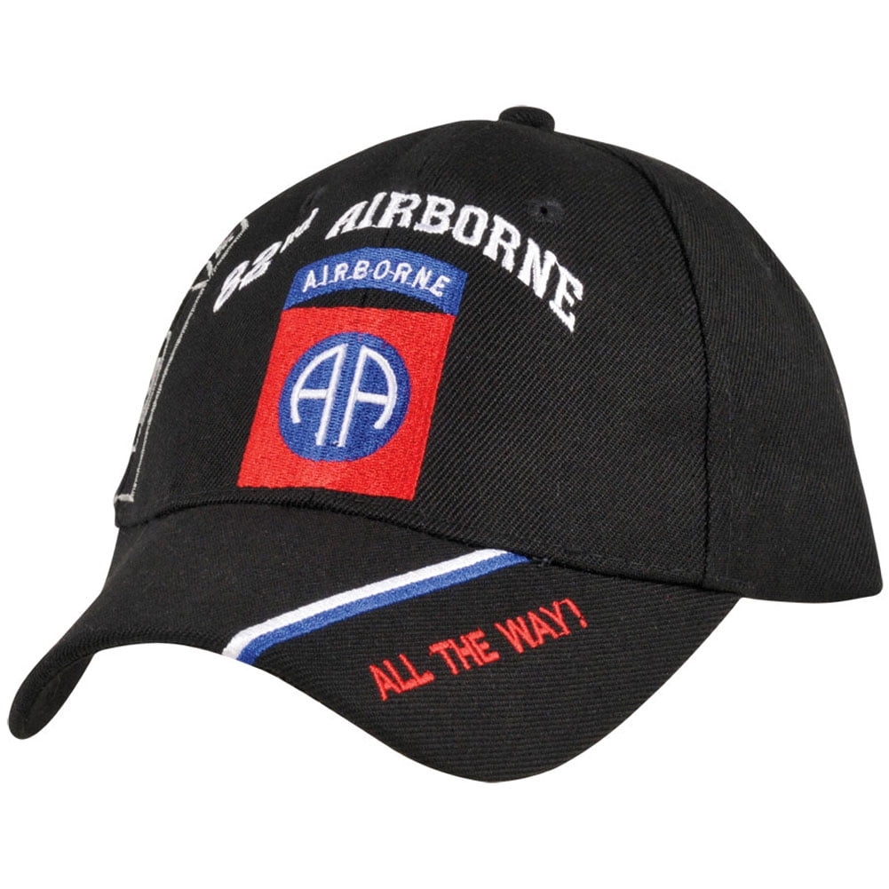 82nd Airborne All The Way Olive Stone Washed Shadow Embroidered Cap CAP627B Hat 