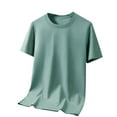 thumbnail image 2 of UVEASISHA T-Shirts pour Hommes Grande Taille et Taille Forte T-Shirts de Base Unis T-Shirts d'Été à Manches Courtes Col Rond T-Shirt d'Entraînement Décontracté Coupe Régulière T-Shirts Bas du Corps Liquidation Éclair Vert TG, 2 of 8