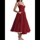 thumbnail image 3 of Vestidos de Invitada de Boda para Mujer, con Tirantes Finos, Corsé, para Fiesta de , con Encaje Floral, Vestidos Largos de Fiesta Rojo XL, 3 of 9
