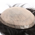 thumbnail image 3 of Men's Hairpiece Human Hair Replacement Systems Men's Toupee Silk Base Durable Male Hair Prosthesis Natural Black Color 120% Density Men Wigs, 3 of 6