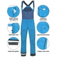 thumbnail image 5 of Little Donkey Andy Men's Waterproof Snow Ski Bib Pants Winter Snowboarding Overalls Ripstop Snowpants for Fishing Outdoor Sise S, 5 of 6
