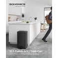 thumbnail image 6 of Kitchen Trash Can, 10.5 Gallon (40 L) Garbage Can, Large Step Trash Bin with Lid, Stainless Steel, Soft Close, 15 Trash Bags Included, Black, 6 of 7