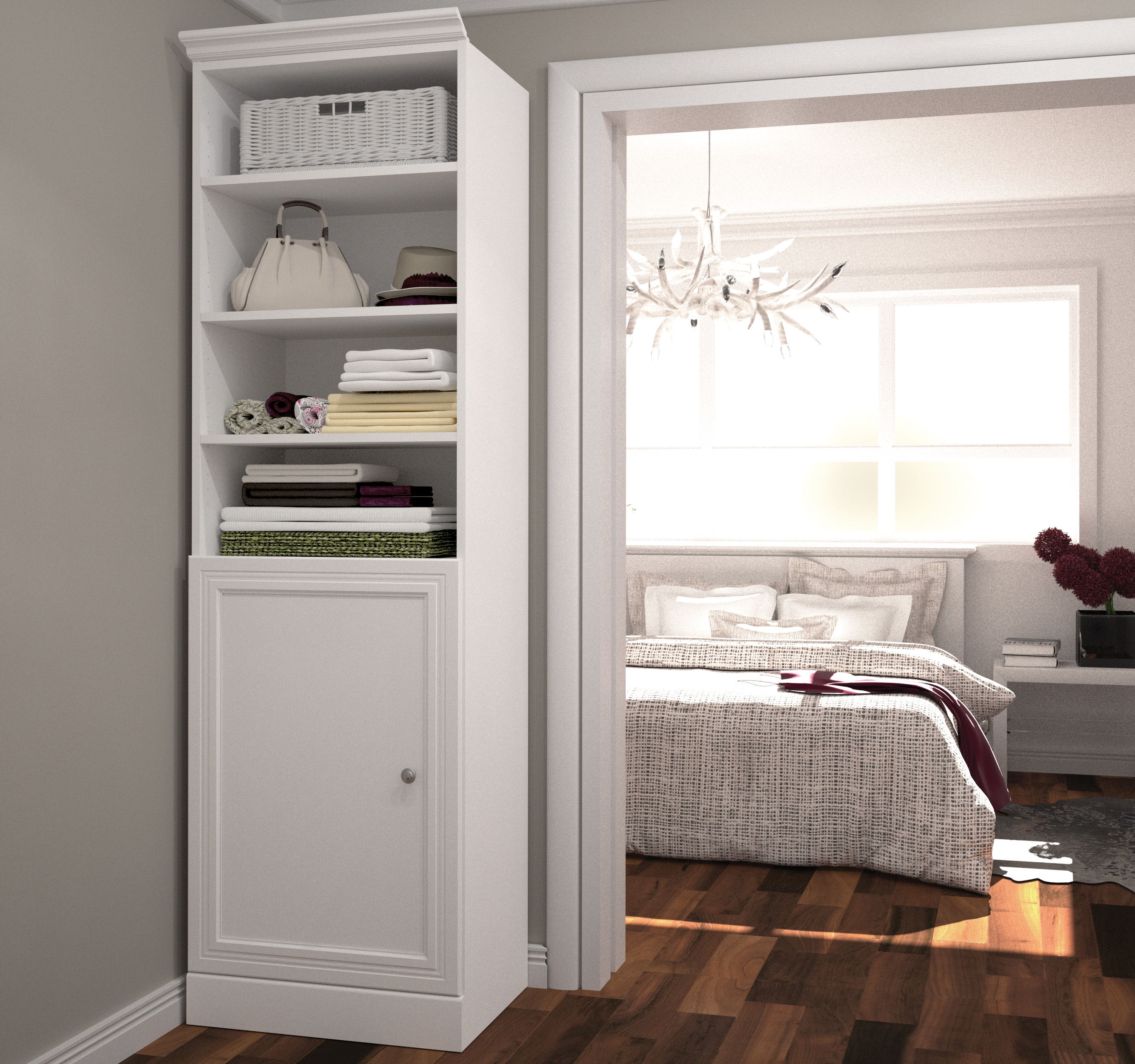 Versatile by Bestar 25'' Storage Unit with door in White