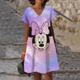thumbnail image 3 of Vestido holgado con escote en V hasta la rodilla estilo vintage de Disney, Minnie y Mickey Mouse, elegante vestido de verano 2024 con estampado floral para mujer, 3 of 4