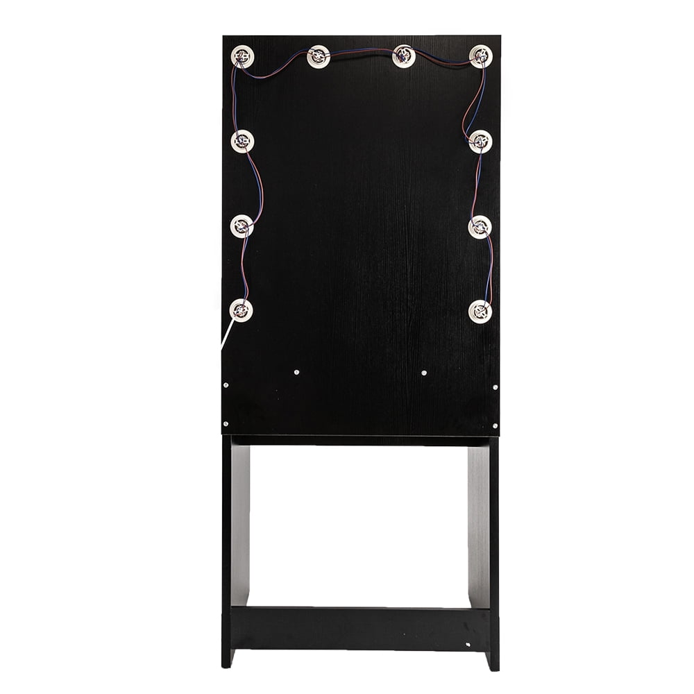 Kepooman Vanity Set, Makeup Vanity Table for Bedroom, Makeup Table Dressing Table with White Light Mirror, Gift for Girls/Women, Black Kepooman Vanity Set, Makeup Vanity Table for Bedroom, Makeup Table Dressing Table with White Light Mirror, Gift for Girls/Women, Black