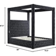 thumbnail image 2 of Luxurious Velvet Canopy Queen Bed with Speaker and USB Connection in Black, 2 of 8