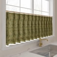 thumbnail image 3 of TWOPAGES Light Filtering Pinch Pleated Print Cafe Curtains for Kitchen Small Windows, 2 Panels, 34"x24", Ivy Brown, 3 of 5