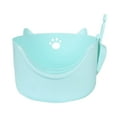 thumbnail image 2 of Caja de arena para gatos con parte abierta, bandejas de arena para mascotas con lados altos, bandejas de arena prácticas para hámsteres, cone Verde, 2 of 9