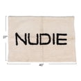 thumbnail image 3 of Creative Co-Op Cotton Tufted Bath Mat "Nudie", White and Black, 3 of 5
