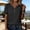 Black, variant on Women's Loose-Fit Linen Button-Up Shirt with Short Sleeves and Round Neck
