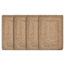 LR Home Classic Jute Set of 4 Table Top Placemat in Tan, 1'1" x 1'7"