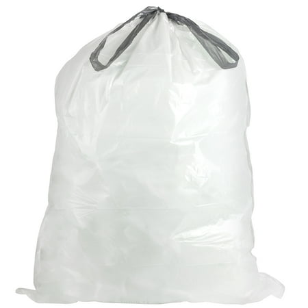 Simplehuman Trash Bags M Plasticplace Custom Fit Trash Bags │ Simplehuman® Code M Compatible │ 12 Gallon / 45 Liter White Drawstring Garbage Liners │ 21.5
