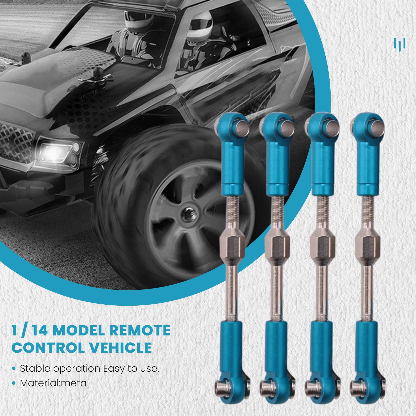 Pièces de Rechange pour Voiture RC 1:14 144001, Tasse de Direction en Métal, Bras Oscillant, Arbre de Transmission Central, Bleu