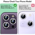 thumbnail image 2 of Bling Camera Lens Protector for iPhone 14 Pro/Pro Max, Scratchproof Metal Diamond Ring, Stylish Case Friendly Accessories (Deep Purple), 2 of 5