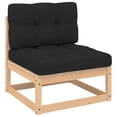 thumbnail image 1 of vidaXL Garden Middle Sofa with Cushions Solid Wood Pine, 1 of 5