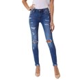 thumbnail image 1 of Kan Can Women's Mid Rise Super Skinny Jeans - Distressed - KC5055 D 11/29, 1 of 4