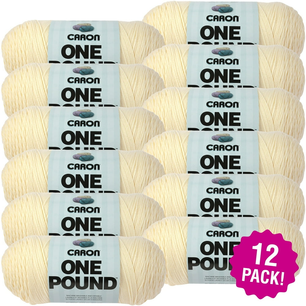 Caron One Pound Yarn Cream, Multipack of 12