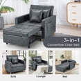 thumbnail image 3 of AECOJOY 3-in-1 Convertible Chair Bed Sleeper & Futon Sofa Bed Chair with Adjustable Backrest and 2 Pillows-Bronze Dark Grey, 3 of 6