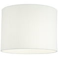 thumbnail image 3 of Springcrest White Plastic Weave Medium Drum Lamp Shade 15" Top x 15" Bottom x 11" High (Spider) Replacement with Harp and Finial, 3 of 5