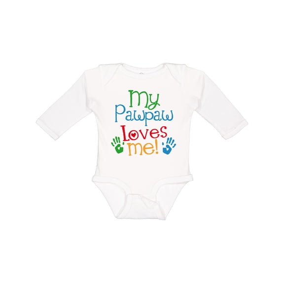 Inktastic My Pawpaw Loves Me Boys or Girls Long Sleeve Baby Bodysuit