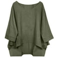 thumbnail image 2 of Blczomt Linen Spring Tops for Women 2026 Lightweight Green Tee Loose Fit Casual Cute,L, 2 of 8