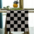 thumbnail image 3 of Racing Car Table Runner Black and White Checkered Race Car Birthday Party Decoration Kitchen Dining Room Decor 72Inches Long, 3 of 5