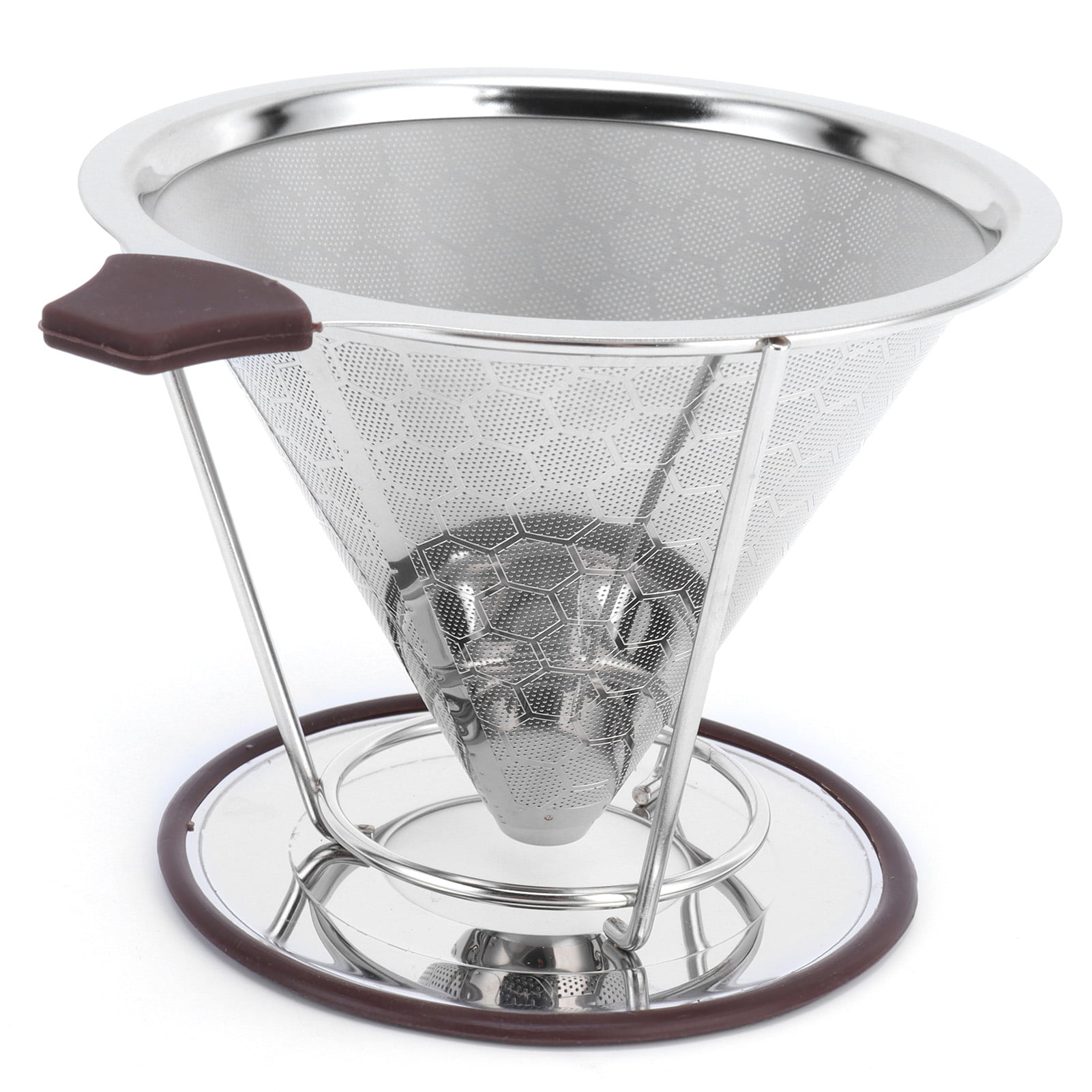 Coffee Filter Stainless Steel Holder Metal Mesh Funnel Baskets Drip Dripper Cup 