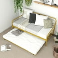 thumbnail image 5 of Yardi Yard Twin Size Golden Metal Daybed with Trundle and Lockable Wheels-Twin Size,, 5 of 11