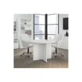 thumbnail image 4 of 42W Round Conference Table with Wood Base in White - Engineered Wood, 4 of 7