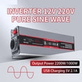 thumbnail image 2 of Pure Sine Wave Inverter Power Inverter Peak Power 2200W Inverter 12V 220 Continuous Power 1000W With USB 5V 2.1A ,Safety, 2 of 7