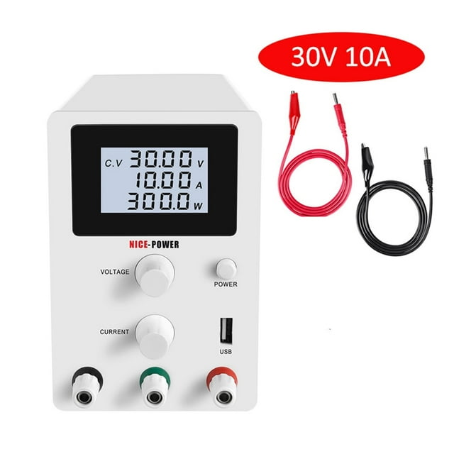 Lab DC Adjustable Power Supply 30V 10A LED LCD Digital Lab Bench Power Source Digital Switch Stabilized Voltage Regulator 3010D ,Excellent Compatibility