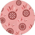 thumbnail image 1 of Ahgly Company Tapis d'Intérieur Ronds Transitionnels Pastel Rose Lavables à la Machine, 8 Pieds Rond, 1 of 7