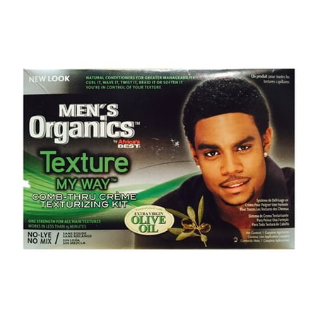 Africas Best Mens Organics Texture My Way Comb Thru Creme Hair Texturizing Kit, 1 (Best Way To Remove Hair From Testicles)