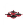 thumbnail image 1 of Discount World HD-CS-3274 Argent Titane Batterie de Cuisine Set & 44; Rouge - 7 Pièces, 1 of 1