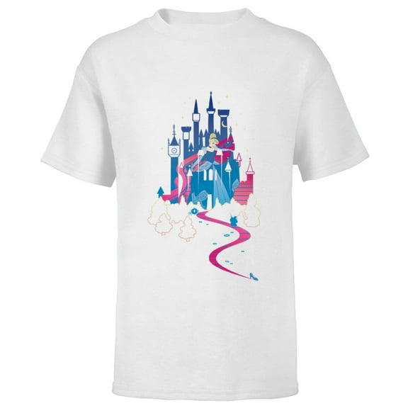 Disney Cinderella Castle T-Shirt - Short Sleeve T-Shirt for Kids - Customized-White