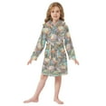 thumbnail image 6 of FORMRS Niños Bathrobe Unisex Hooded Robe Soft Plush Pajamas Sleepwear, Size 4-6T, Colorful Water Lilies Pattern, 6 of 7