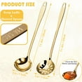 thumbnail image 2 of Soup Ladle Slotted Spoon Set, 304 Stainless Steel 12.2Inch Metal Ladle, Extra Large Soup Spoon with Long Handle for Serving, Cooking, Stirring, Serving Soups, Gold, 2 of 7