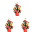 thumbnail image 3 of Naiovety Artificial de árbol de Navidad de 20cm, decoración de Navidad falsa, regalo de ambiente DIY, artesanía para festivales, centro rojo 3Conjunto, 3 of 6