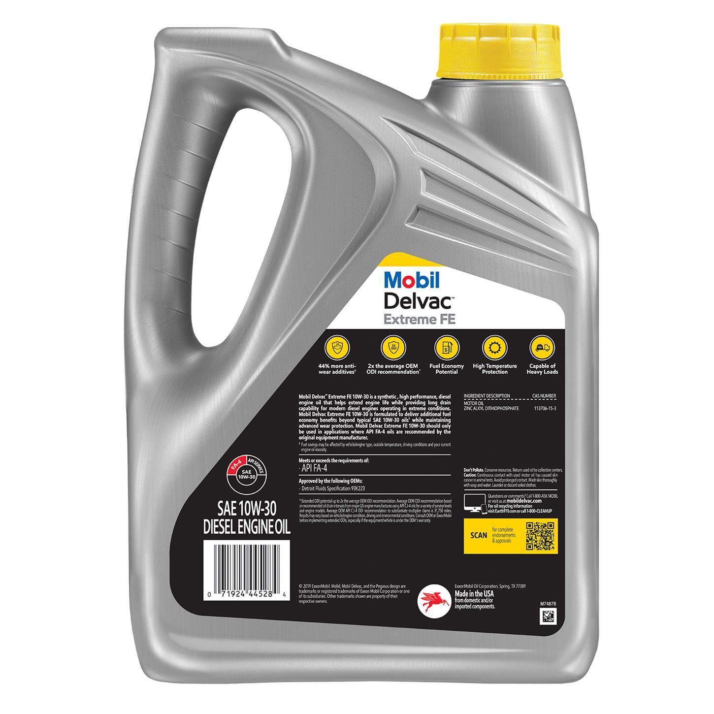 Mobil 1 122458-1 Delvac Extreme FE Motor Oil, 10W-30, 1 Gallon