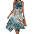 thumbnail image 2 of Amzcrzy Women's Casual Flowy Summer Dress Tie Dye Hankerchief Beach Dresses Spaghetti Strap Sleeveless High Waist Scoop Neck Beach Maxi Sun Dresses, 2 of 5